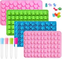 SILIKONOWE FOREMKI NA ŻELKI MISIE ZESTAW DO ROBIENIA CUKIERKÓW PIPETA