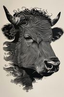 Plakat 30x45cm Byk w Świetlistych Barwach