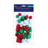 POMPONY POLIESTROWE MIX METLAIZOWANE 100SZT DP CRAFT