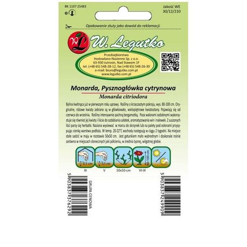 Nasiona, Monarda, Pysznogłówka - cytrynowa 0,10g na Arena.pl