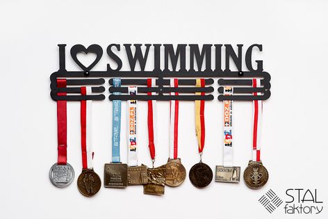 Wieszak na medale | I LOVE SWIMMING #2 | 60cm | pomieści 30szt medali