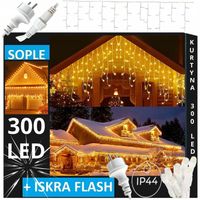 SOPLE 300 LED LAMPKI ZEWNĘTRZNE IP44 STAŁE + FLASH KURTYNA ŚWIETLNA BIAŁE