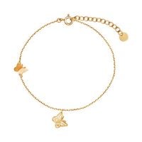 srebrna pozłacane bransoletka z motylkami - bsc6634y