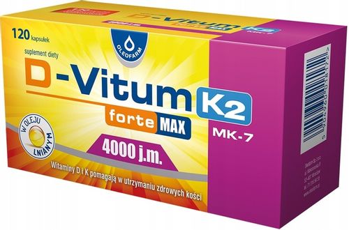D-VITUM D3 4000 j.m.+ K2Mk7 OLEOFARM 120 KAPSUŁEK na Arena.pl