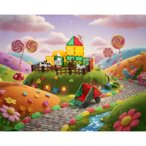 Klocki magnetyczne edukacyjne konstrukcyjne farma zwierząt RK-781 Ricokids na Arena.pl