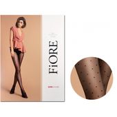 Rajstopy damskie w kropki grochy cienkie 15 den Fiore Black 4