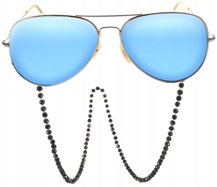 Elegancki Czarny Łańcuszek Do Okularów Koraliki zdjęcie 3