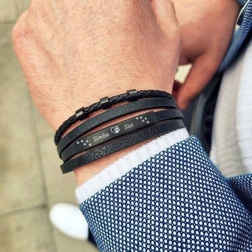 Bransoletka dla SYNA taty BRATA z GRAWEREM czarna na Arena.pl