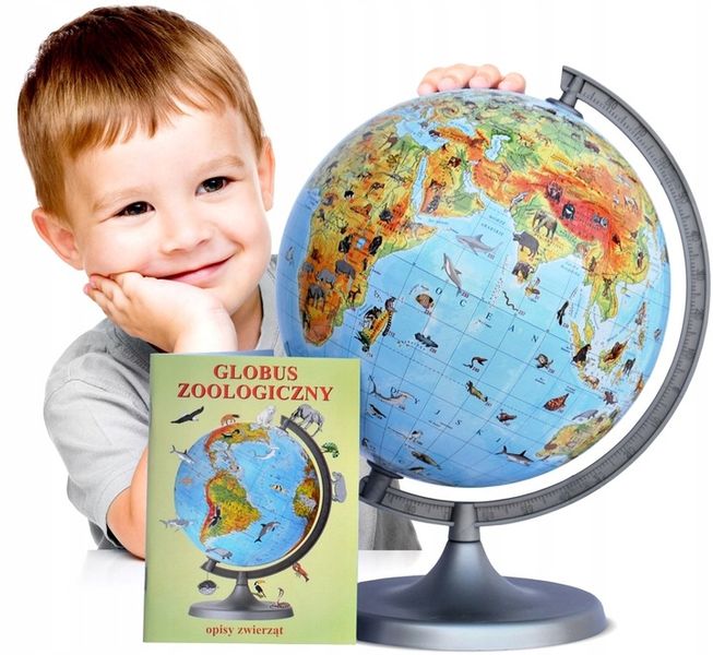 Globus ZOOLOGICZNY 220mm +książka karton APLIKACJA Produkt Polski zwierzęta zdjęcie 1