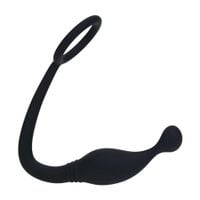 Silicone Cockring With Prostate Stimulator - S - Black