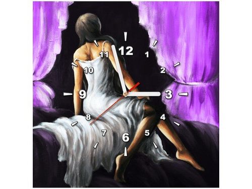 40X40CM ZEGAR PIĘKNA DZIEWCZYNA FIOLECIE OBRAZ na Arena.pl