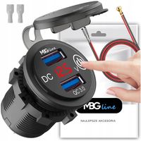 Ładowarka motocyklowa 2x USB QC3.0 ON/OFF