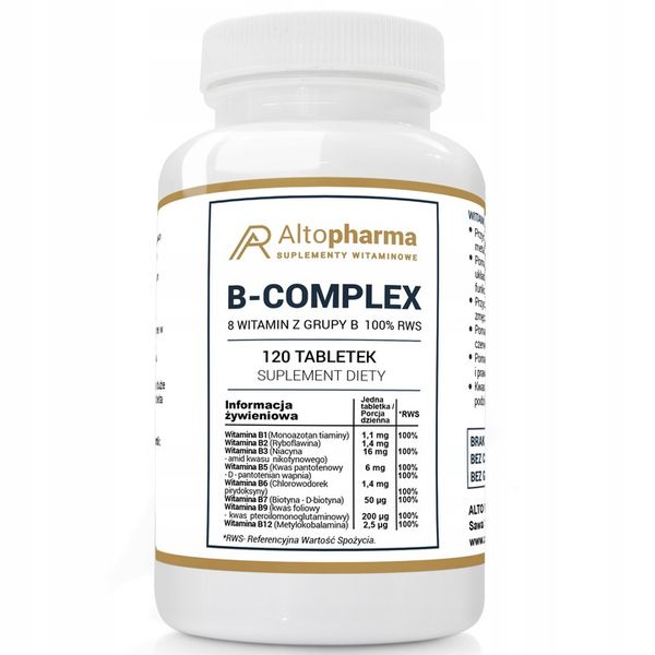 WITAMINA B Complex B1 B2 B3 B5 B6 B7 B9 B12 120t zdjęcie 1
