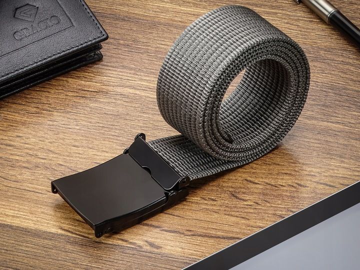 Gracio Pasek Męski Klamra ZACISK do SPODNI Szary155cm zdjęcie 11