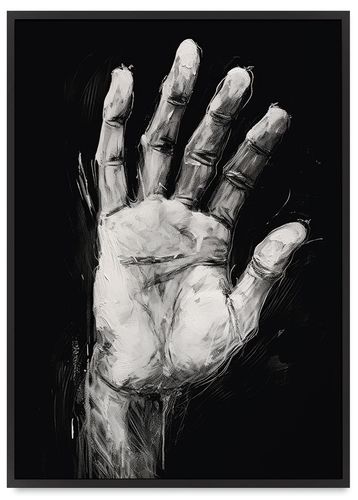 Plakat ręka dłoń 40x50 cm w czarnej ramie na Arena.pl