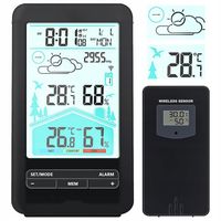 Stacja Pogodowa Pogody Higrometr Bezprzewodowa Termometr Zegar + Czujnik