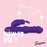 teazers silicone rabbit vibrator - purple