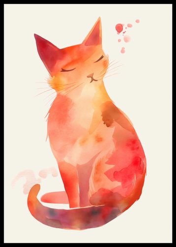 Plakat 42x59,4cm Akwarelowy Kot na Arena.pl
