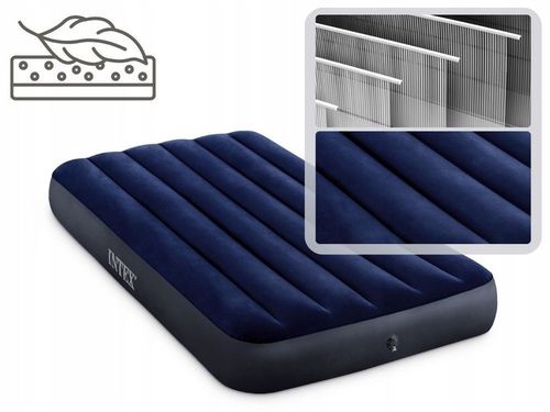 Materac Dmuchany Welurowy Jednoosobowy Łóżko 191x99x25 Intex 64757 na Arena.pl