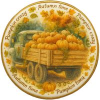 CIASTKO LUKROWANE LARGE DELIVERY PUMPKINS ROZ.L KOŁO JESIEŃ RĘCZNIE ROBIONE