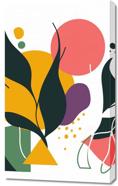 Obraz 60x100cm Kolorowa Abstrakcja Botaniczna zdjęcie 1
