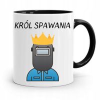 Kubek Czarny Dla Spawacza Król Spawania Prezent Z Nadrukiem Ze Zdjęciem