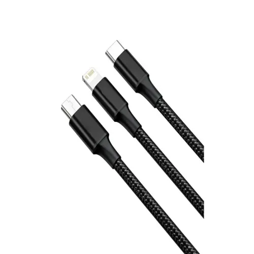 Kabel usb 3w1 1.2m do telefonu przewód lightning iphone micro usb-c na Arena.pl