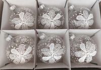 Szklane Bombki choinkowe bezbarwna "Koronka" 8cm elegancka diamenty brokat