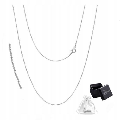 Łańcuszek Rodowany Damski Srebro pr. 925 Naszyjnik Kuleczki Prezent | 45 cm na Arena.pl