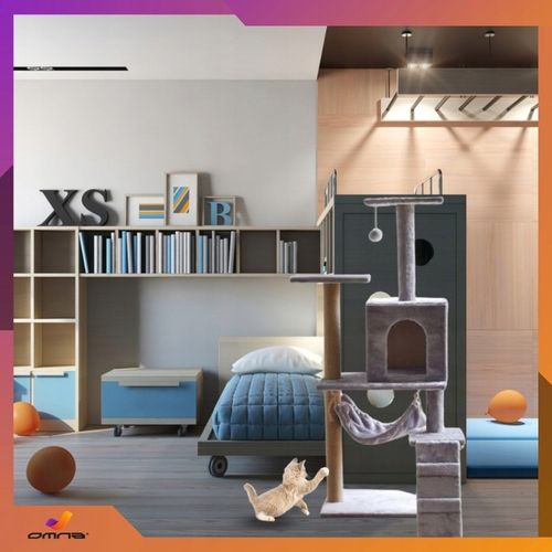 Drapak budka dla kota duży wysoki legowisko dla dużego kota drabinka słupek na Arena.pl