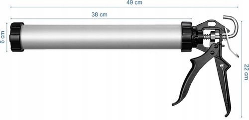PISTOLET WYCISKACZ do mas silikonu tubowy do masy uszczelniaczy 600ml na Arena.pl