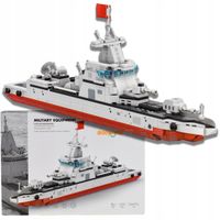 KLOCKI KONSTRUKCYJNE STATEK NISZCZYCIEL ZESTAW DLA DZIECI MILITARIA MODEL