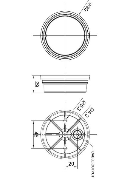 Lampa LED obrysowa odblask okrągła czerwona 060C zdjęcie 2