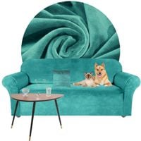 POKROWIEC NA KANAPĘ SOFĘ WELUR 190-230 JASNY TURKUS