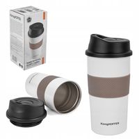 DUŻY KUBEK TERMICZNY na kawę herbatę bidon termos Z USTNIKIEM 440ml biały