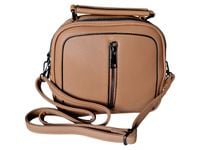 KUFEREK DAMSKI - TOREBKA DAMSKA NA RAMIĘ - BRĄZOWA LISTONOSZKA