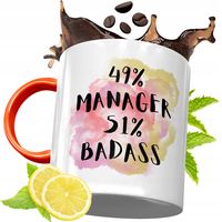 Kubek Pomarańczowy Dla Managera Prezent Z Nadrukiem Ze Zdjęciem