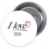 Przypinki buttony I LOVE CISNA z grafiką