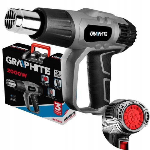 GRAPHITE OPALARKA 2000W 3 ZARKESY TEMPERATUR 550°C KABEL 3M WALIZKA na Arena.pl