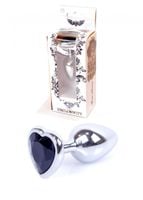 plug jewellery silver  heart plug  black