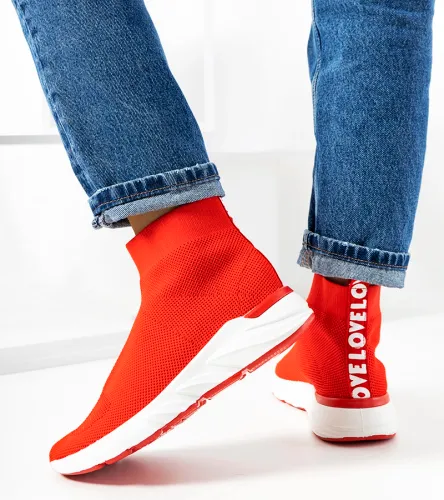 Czerwone wysokie sneakersy William 39 na Arena.pl