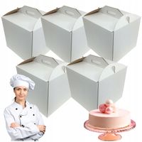 PUDEŁKO NA TORT CIASTO OPAKOWANIE 30x30x28 GRUBY MOCNY KARTON 5 SZTUK