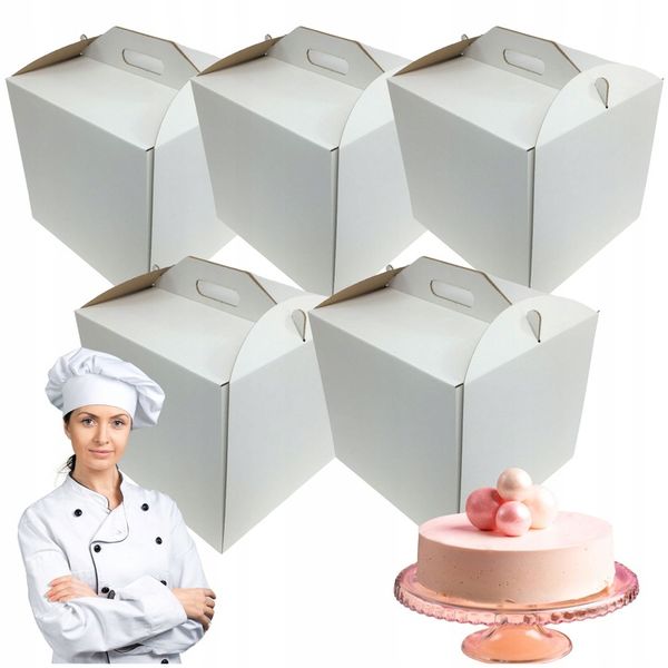 PUDEŁKO NA TORT CIASTO OPAKOWANIE 30x30x28 GRUBY MOCNY KARTON 5 SZTUK zdjęcie 1
