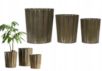 DONICZKA DO PALMY salonu na bonsai metalowa osłonka donica brązowa 3 szt.