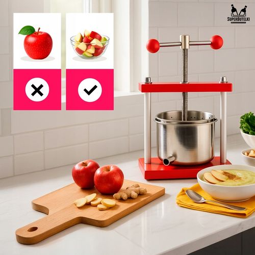 WYCISKARKA PRASA RĘCZNA DO WYCISKANIA OWOCÓW WINA SOKÓW 3L STAL na Arena.pl