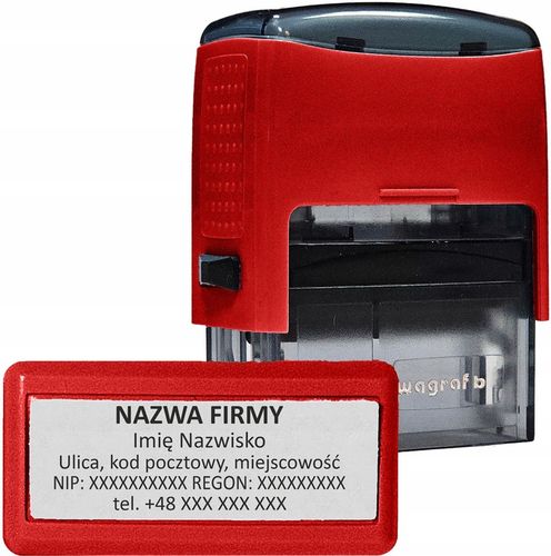 WAGRAF B3 - Pieczątka do 6 wersów - FIRMOWA - 12 kolorów obudowy do wyboru na Arena.pl