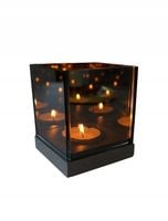 Świecznik magiczny z lustra 3D iluzja nieskończoność pojedynczy czarny