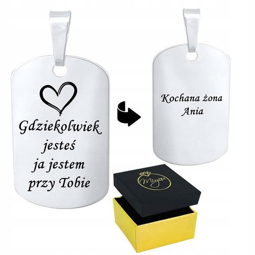 Nieśmiertelnik Z Grawerem Męski Srebrny 925 Wisior na Arena.pl