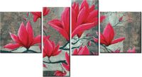100 55CM OBRAZ 4 ELEM FUKSJOWA MAGNOLIA PŁÓTNO DRUK