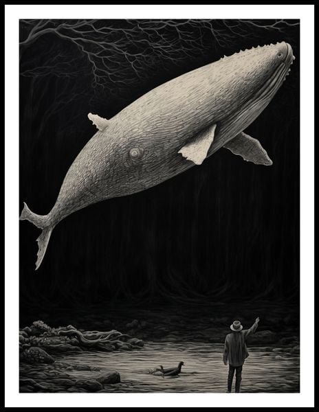 Plakat 60x80cm Biały Wieloryb zdjęcie 3